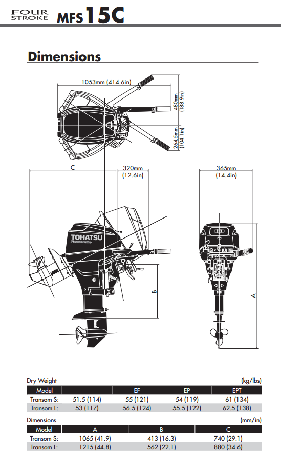 Tohatsu MFS15E S : 4STR Short Shaft, EFI - Image 4