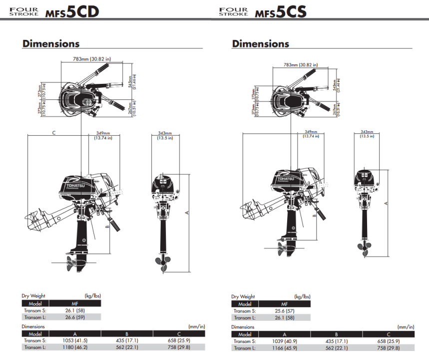 Tohatsu MFS5DD S : 4STR Short Shaft, Integral Tank - Image 5